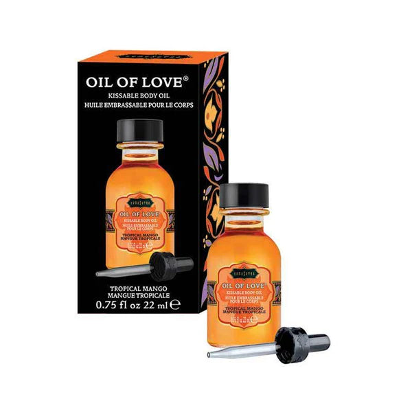 Kama Sutra Oil of Love 4 Different Flavor Tropical l Mango, Original, Raspberry Kiss, Strawberry Dreams