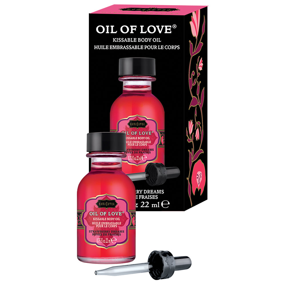 Kama Sutra Oil of Love 4 Different Flavor Tropical l Mango, Original, Raspberry Kiss, Strawberry Dreams