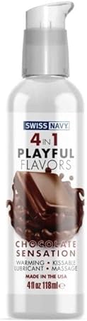 4 in 1 Playful Flavors Wild Cherry - Straw-Kiwi Pleasures -Chocolate Sensation - Water Based Flavored Lubricant, Personal Lube for Men, Women and Couples